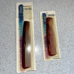 2X Vintage Stance Fine Comb Pocket Mock Tortoise Dresser Comb HTF‎ RARE